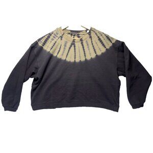 Madewell Women Tie Dye Crewneck Pullover Casual Sweatshirt Size M Gray Beige